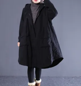 Autumn A-line Long Women Casual Hooded Parka Plus Size Coat Jacket JT201002