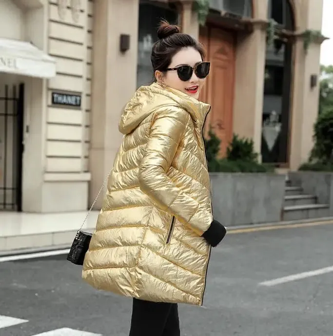 2019 women winter hooded warm coat plus size candy color cotton padded jacket female long parka womens wadded jaqueta feminina