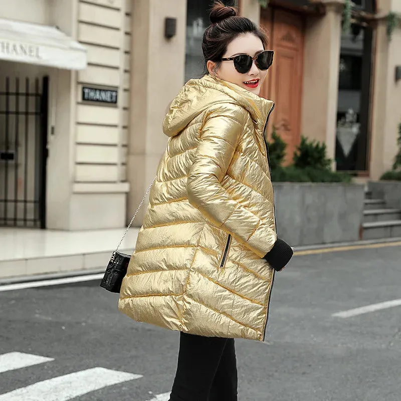 2019 women winter hooded warm coat plus size candy color cotton padded jacket female long parka womens wadded jaqueta feminina