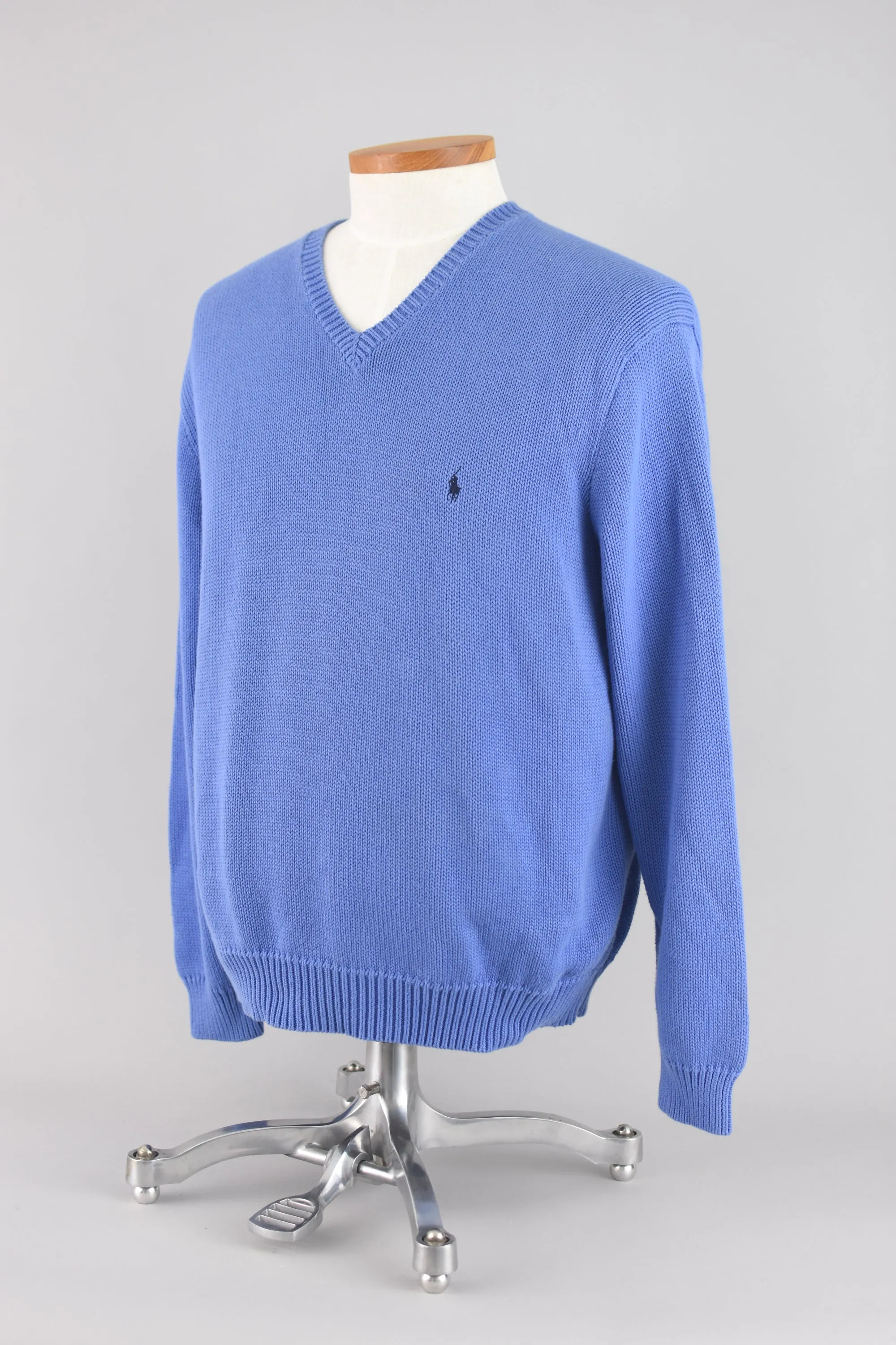 90s Polo by Ralph Lauren Blue Sweater, Men's Extra Large