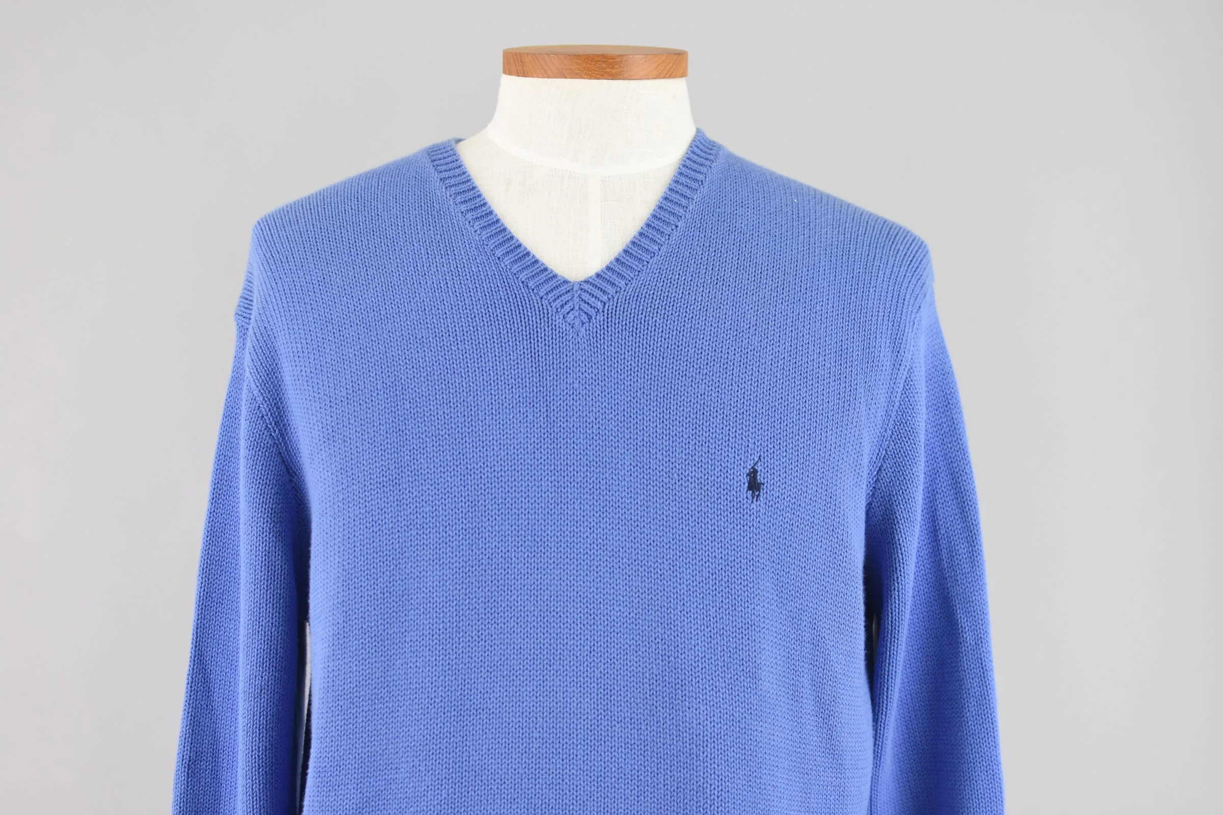 90s Polo by Ralph Lauren Blue Sweater, Men's Extra Large