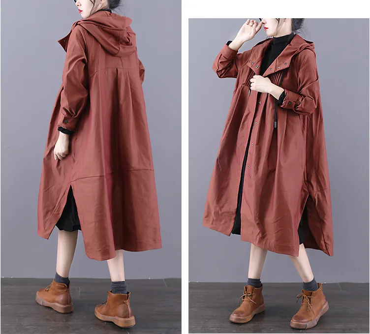 A-line Long Women Casual Hooded Parka Plus Size Coat Jacket JT200932