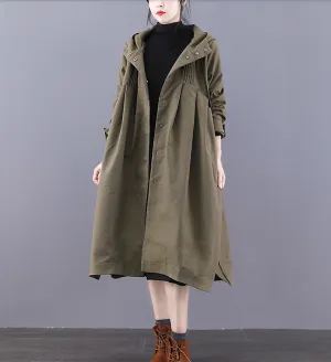 A-line Long Women Casual Hooded Parka Plus Size Coat Jacket JT200932