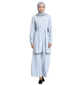 Abaci Solid Tunic & Pant Set 12252 Blue Gray