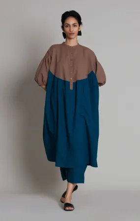 Acra Dress Beige & Teal