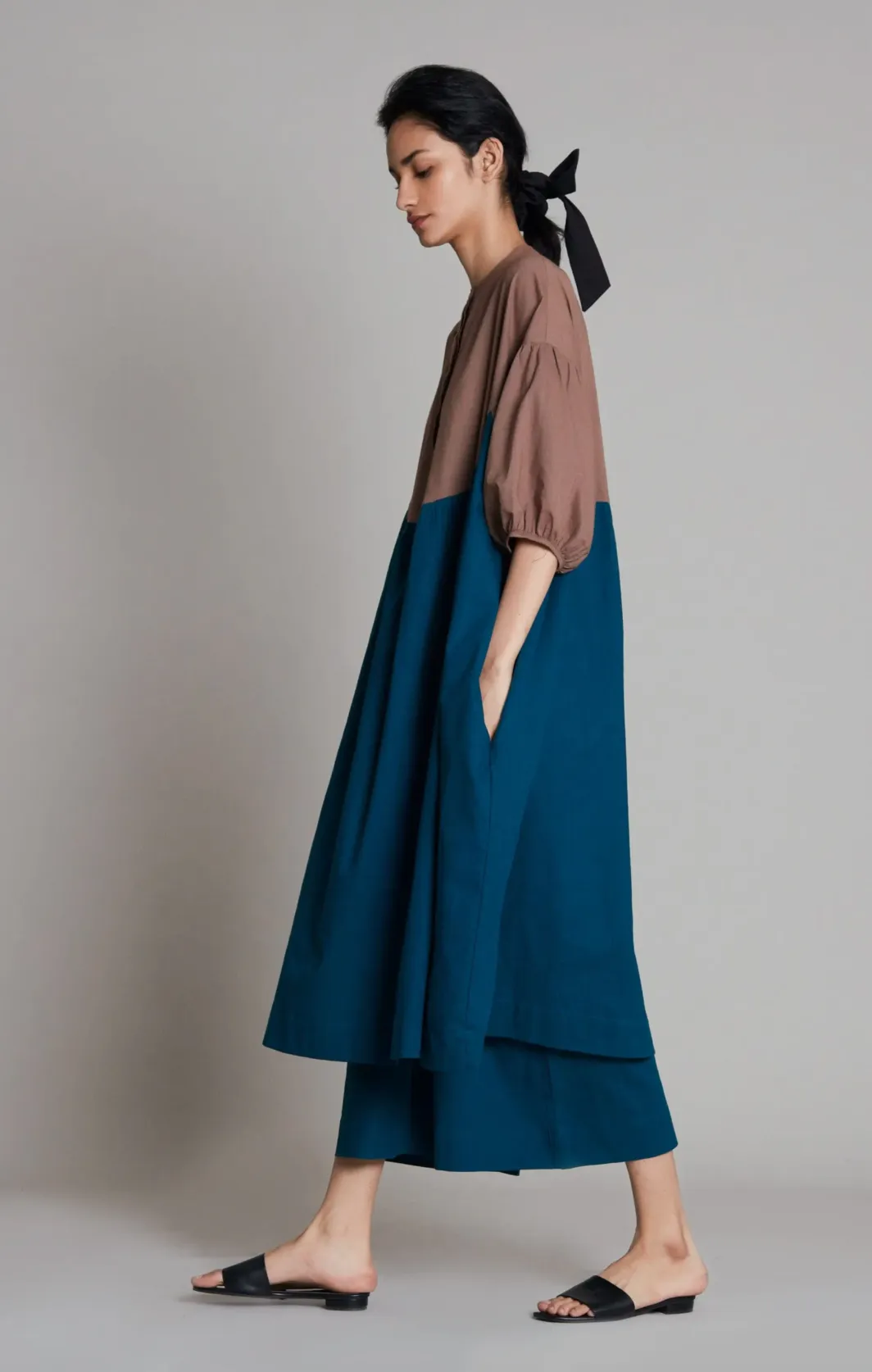 Acra Dress Beige & Teal