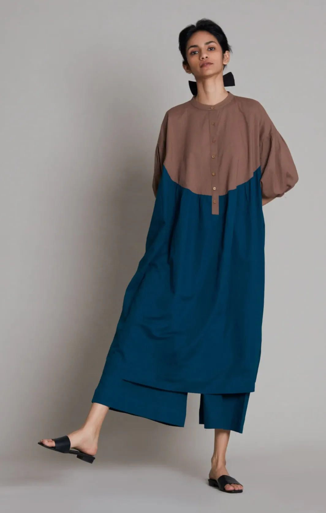 Acra Dress Beige & Teal