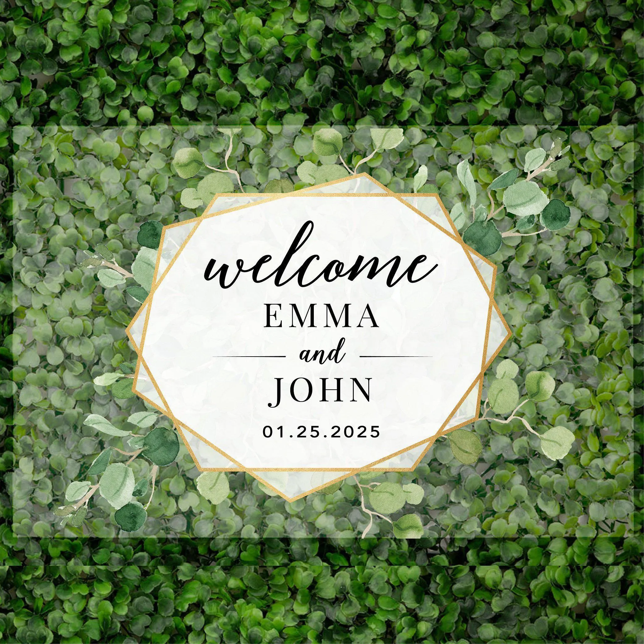 Acrylic Custom Greenery Wedding Signs, 16 x 24 Inches