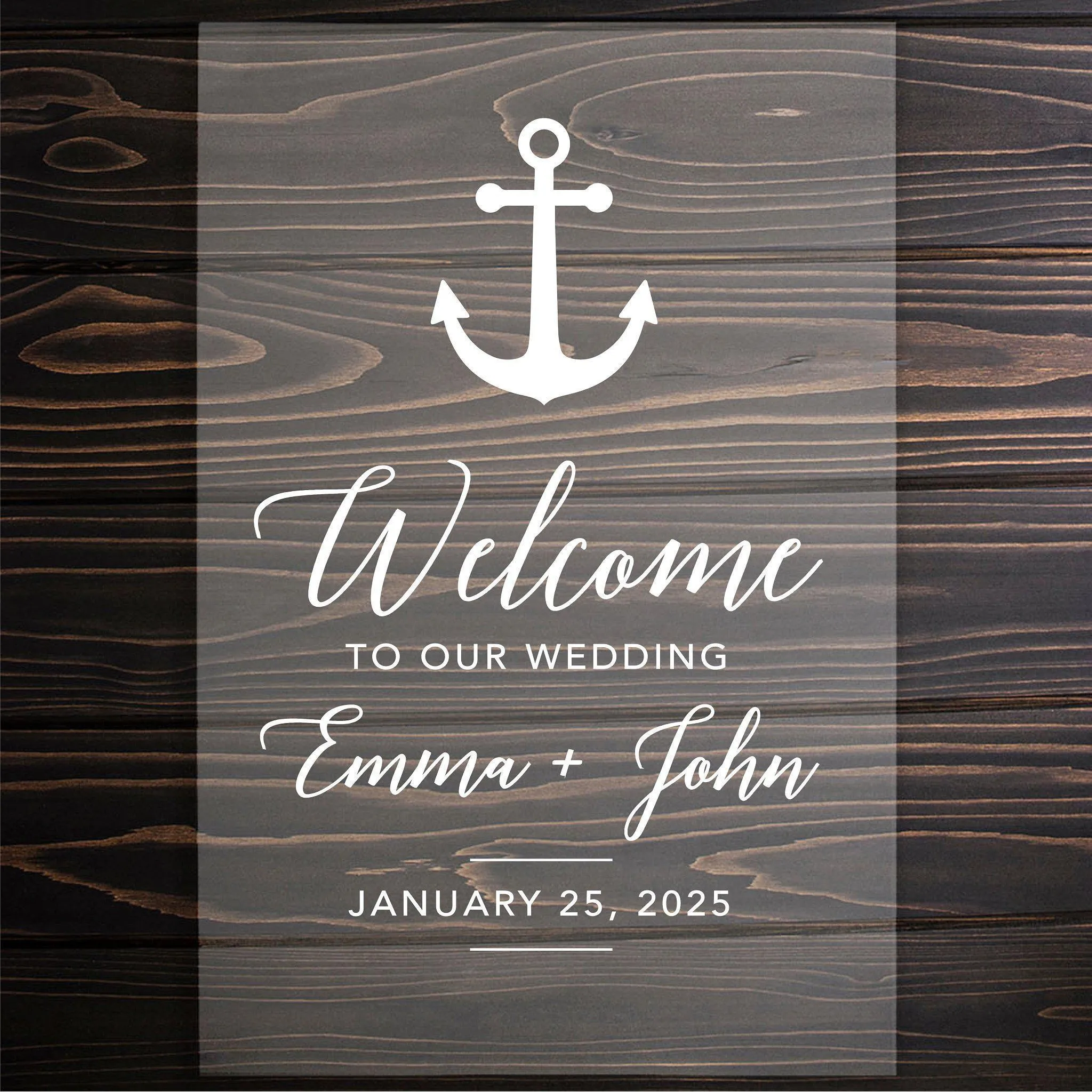 Acrylic Custom Nautical Wedding Signs, 16 x 24 Inches