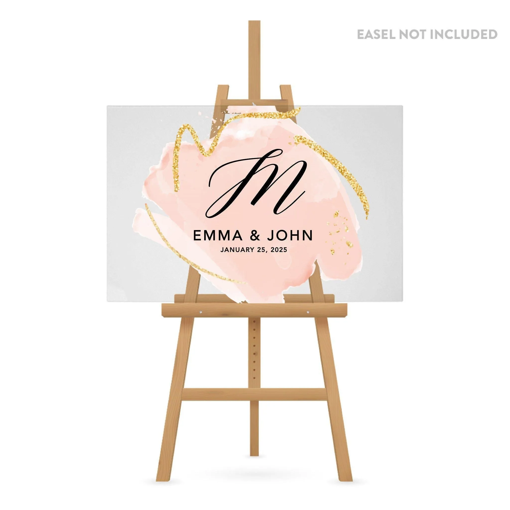 Acrylic Custom Watercolor Wedding Signs, 16 x 24 Inches