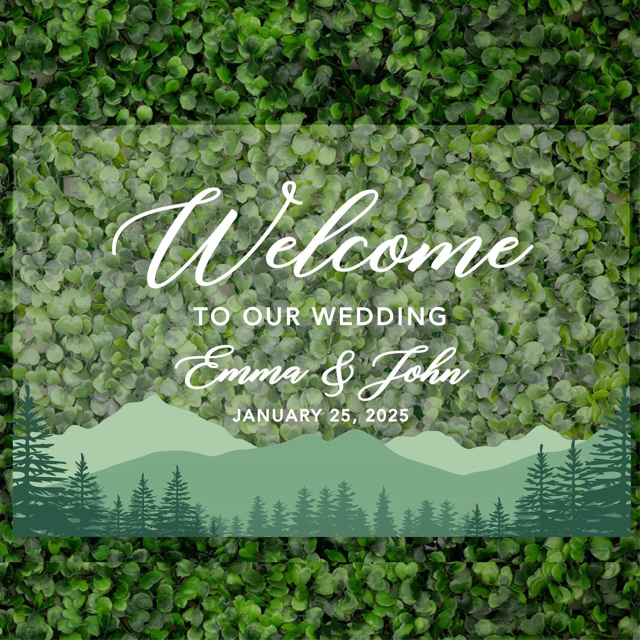 Acrylic Custom Woodland Wedding Signs, 16 x 24 Inches