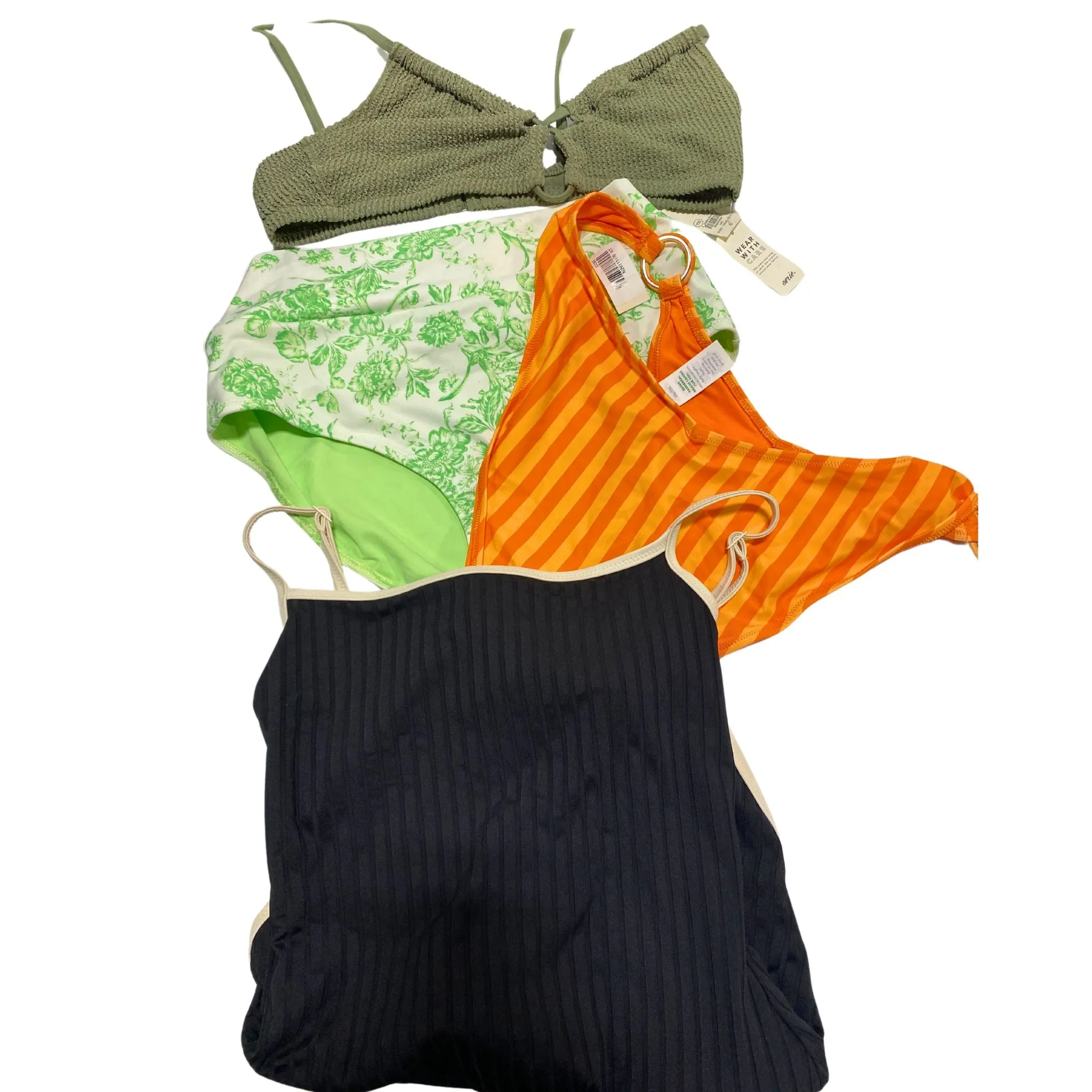 AE Ladies Swimwear Mix Includes Swim Tops , Swim Bottoms & One Piece's Assorted Sizes & Styles (100 Pcs Lot)