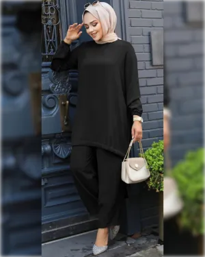 Aerobin 2-Pieces Outfit in Black Shade طقم آيروبين صيفي مكون من قطعتين باللون الأسود الجميل