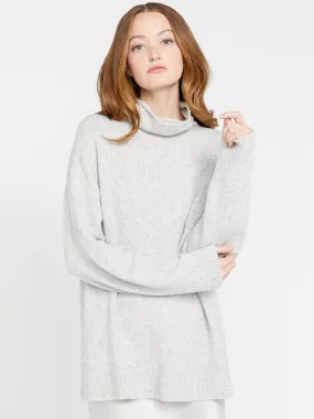 Alice   Olivia - Lucile Turtleneck Tunic Sweater LT Heather Grey