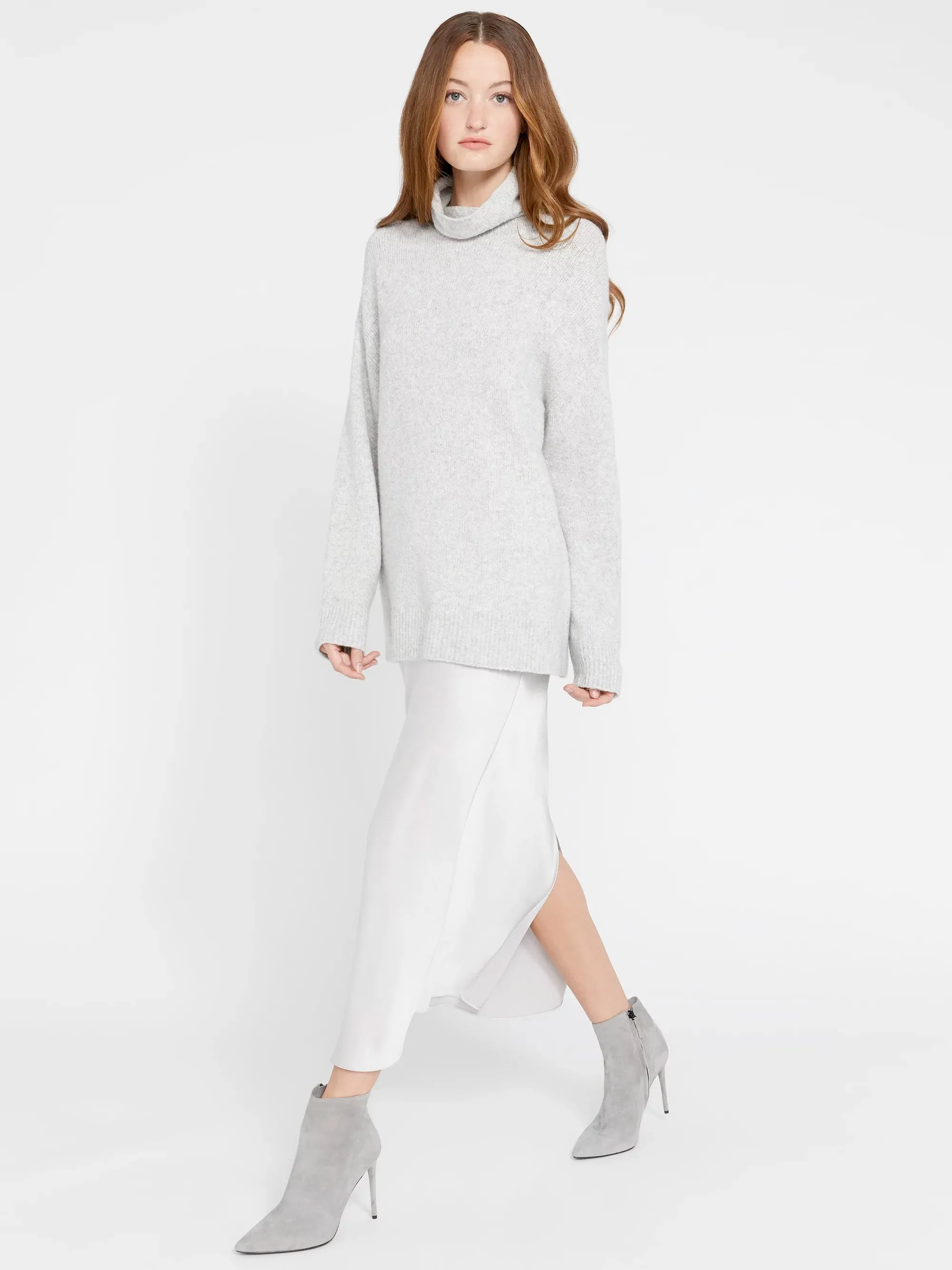 Alice   Olivia - Lucile Turtleneck Tunic Sweater LT Heather Grey