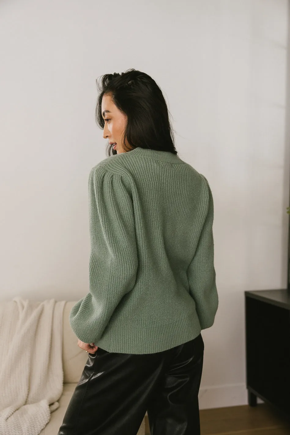 Amber Knit Sweater in Sage - FINAL SALE