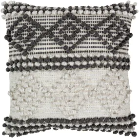 Anders Hand Woven Pillow in Charcoal & Cream