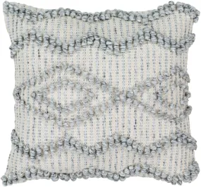 Anders Hand Woven Pillow in Cream & Medium Gray