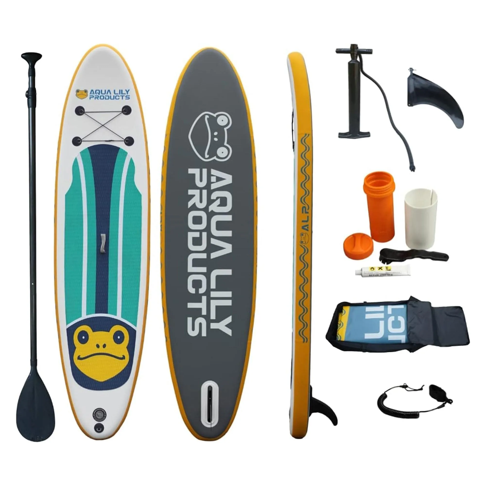 Aqua Lily Pad Premium Inflatable Stand Up Paddle Board w/Accessories & Carry Bag