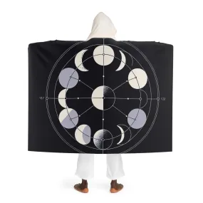 Aria Luna - Moon Phases Hooded Sherpa Blanket