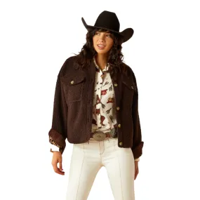 Ariat Ladies Julep Mole Brown Cropped Sherpa Jacket 10053929