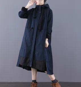 Autumn A-line Long Women Casual  Parka Plus Size Coat Jacket JT200945