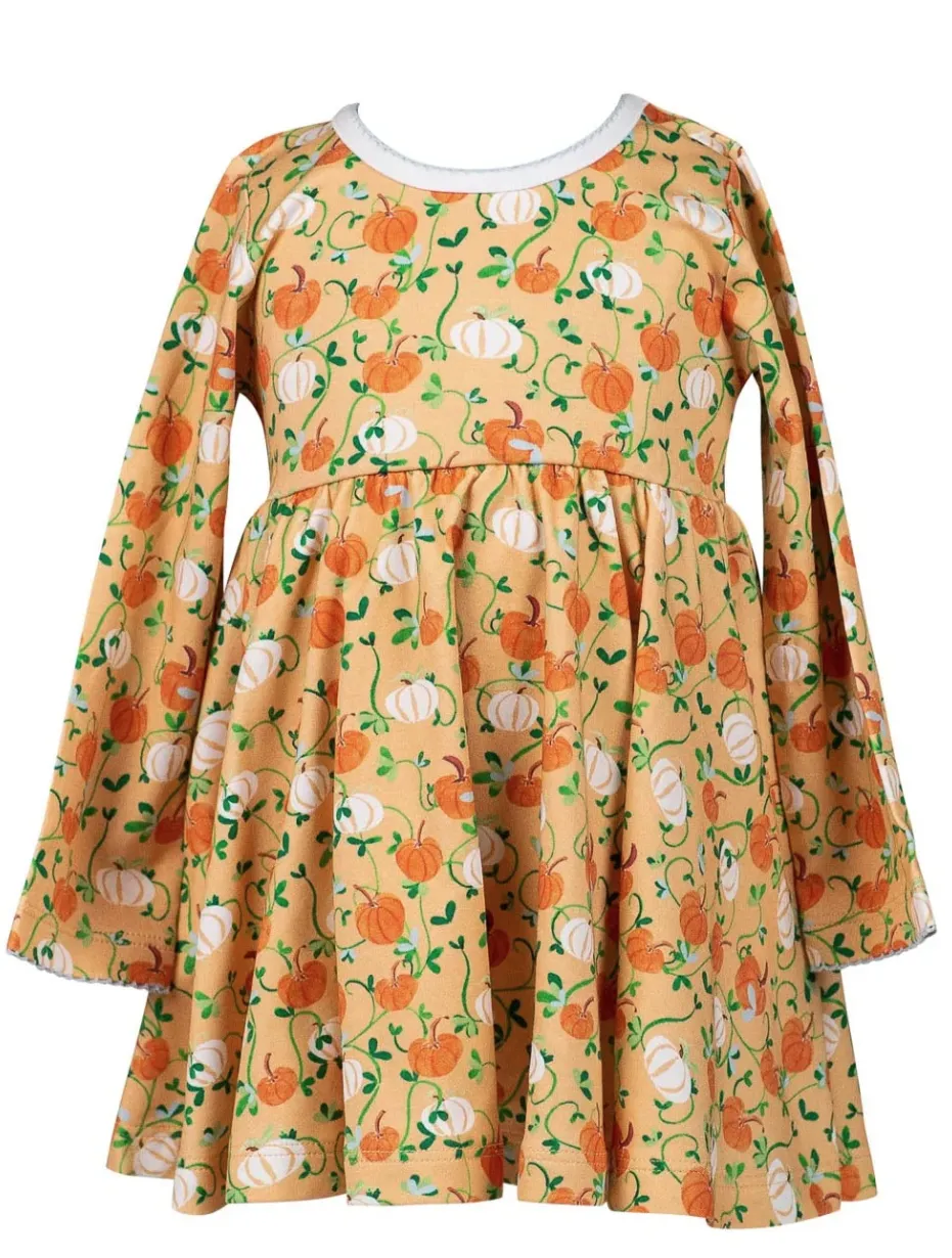 Autumn Vine Long Sleeve Twirl Dress