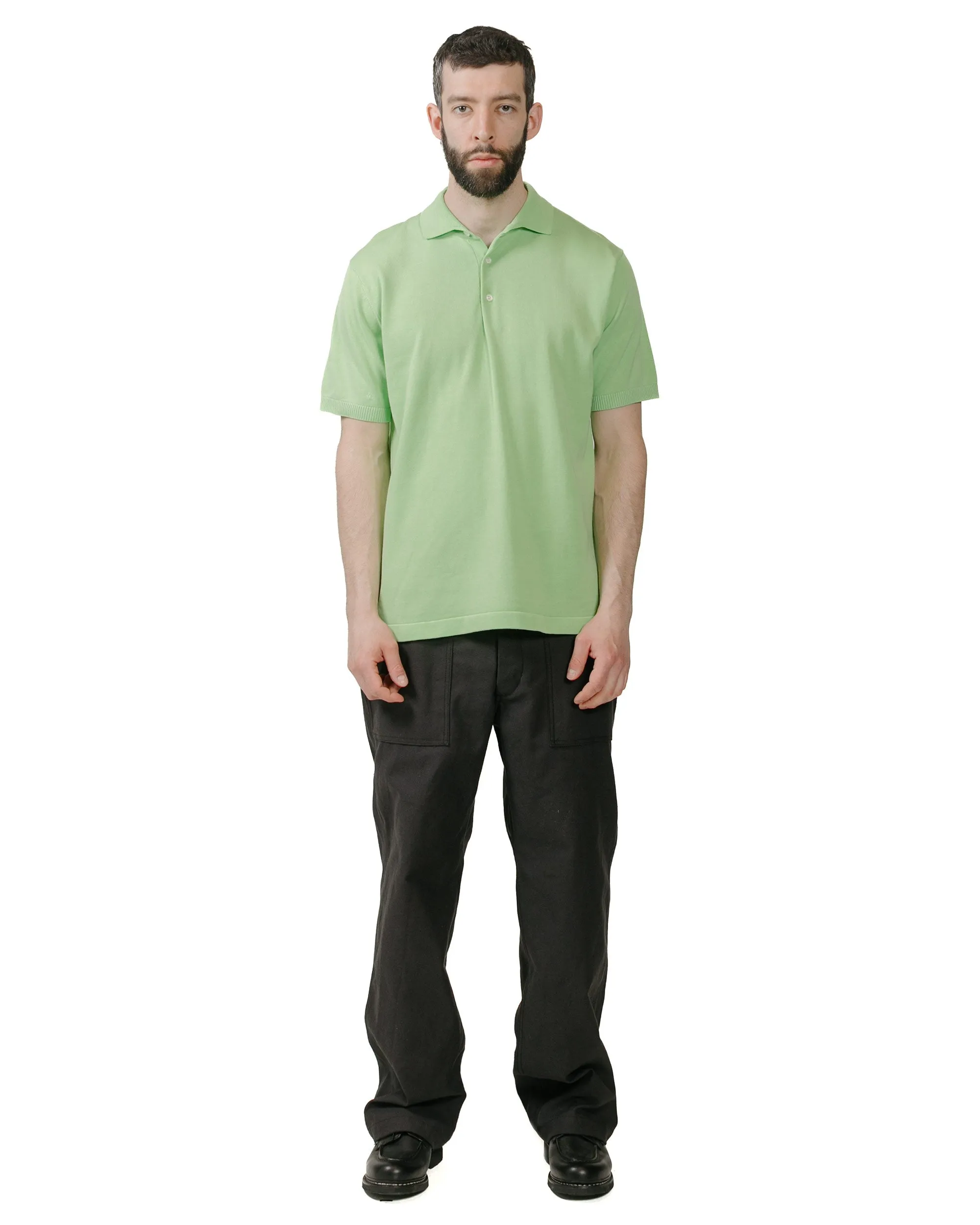 Beams Plus Knit Polo Solid 12G Light Green