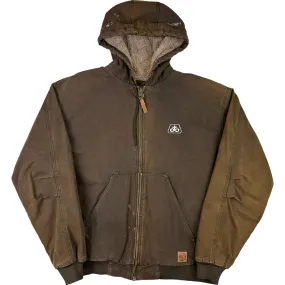 Berne Sherpa Lined Hooded Workwear Active Style Jacket Brown