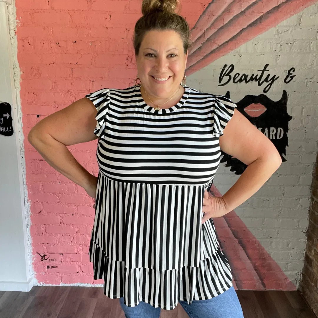 Black & White Tiered Tunic