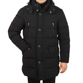 Black Technical Nylon Down Padded Parka