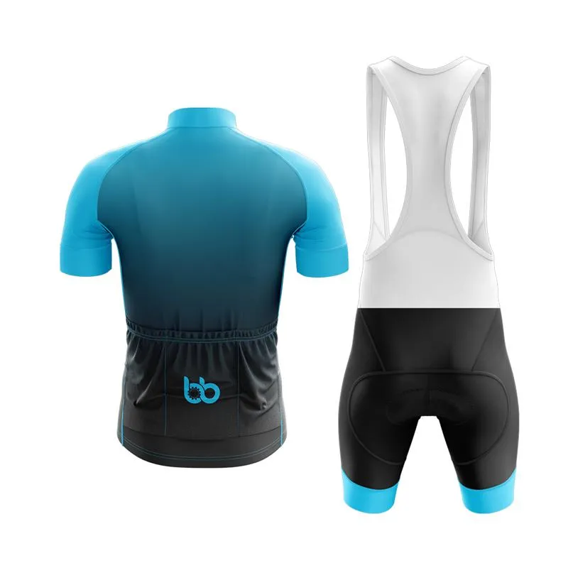 Black to Cyan Club Cycling Kit