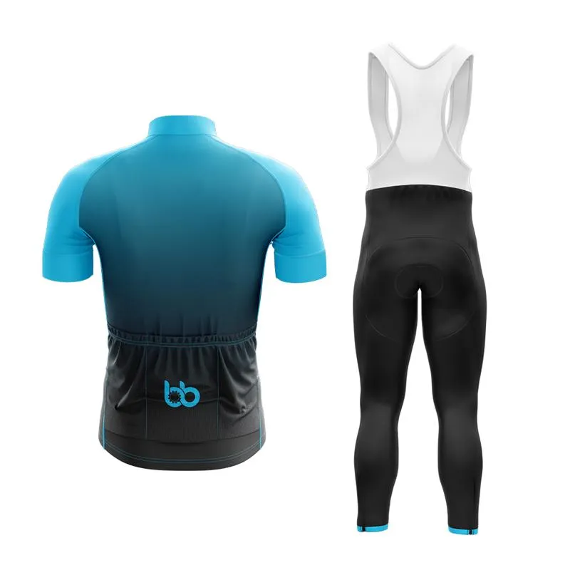 Black to Cyan Club Cycling Kit