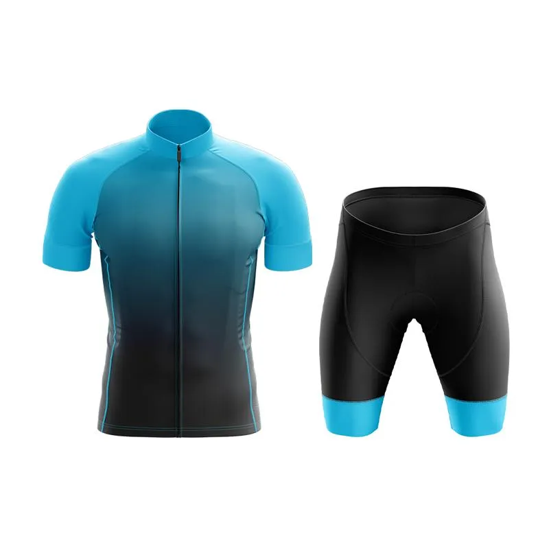 Black to Cyan Club Cycling Kit