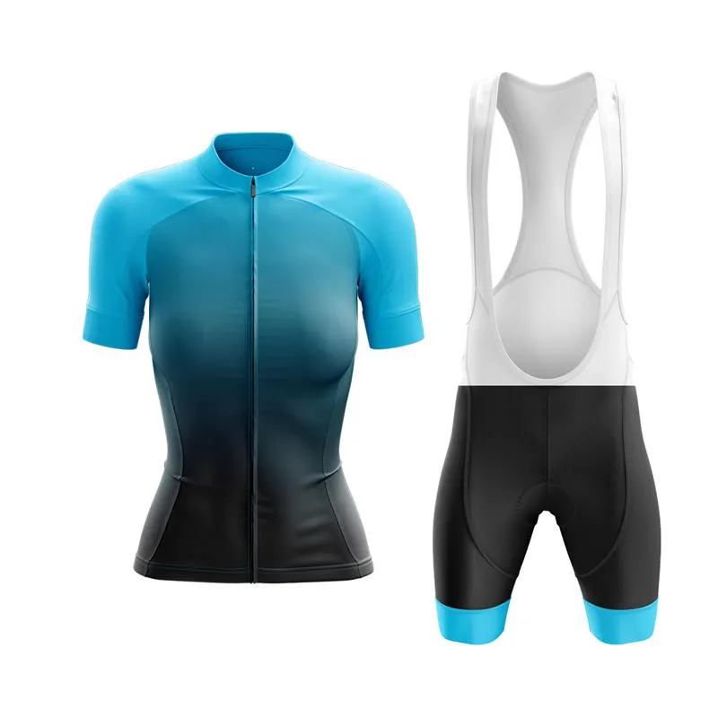 Black to Cyan Club Cycling Kit