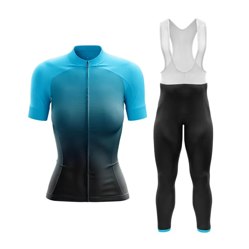 Black to Cyan Club Cycling Kit