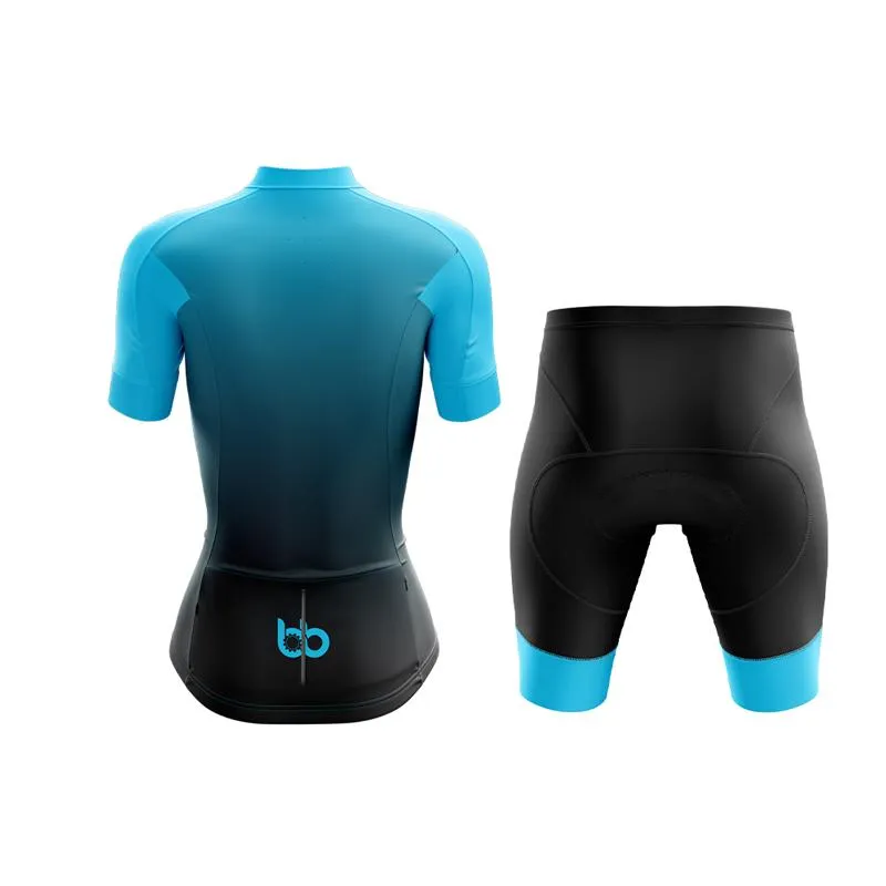 Black to Cyan Club Cycling Kit