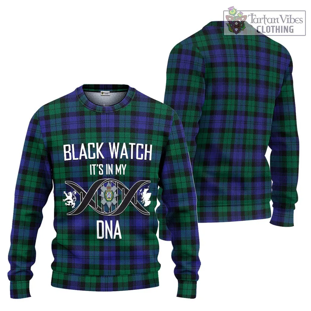 Black Watch Modern Tartan Ugly Sweater with Family Crest DNA In Me Style