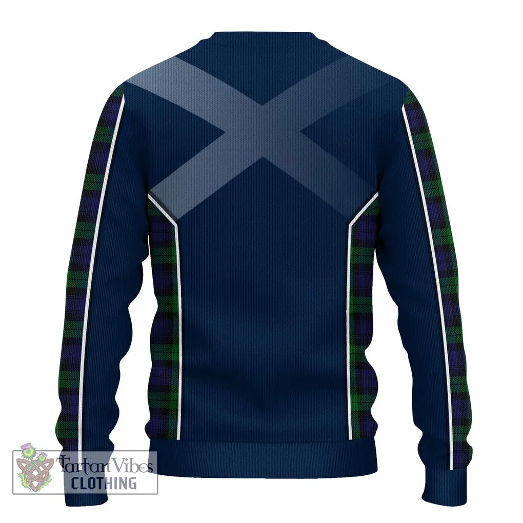 Black Watch Tartan Ugly Sweater with Family Crest and Lion Rampant Vibes Sport Style