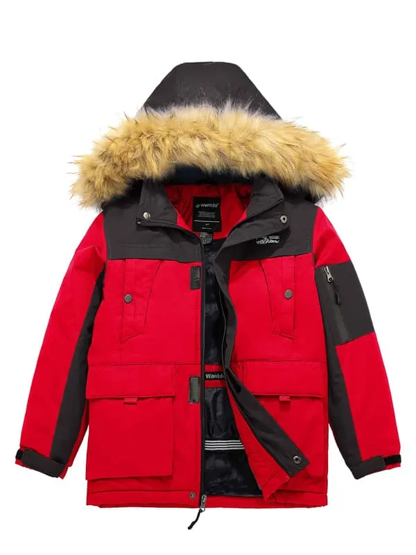 Boys Waterproof Ski Jacket Winter Insulated Parka Hooded