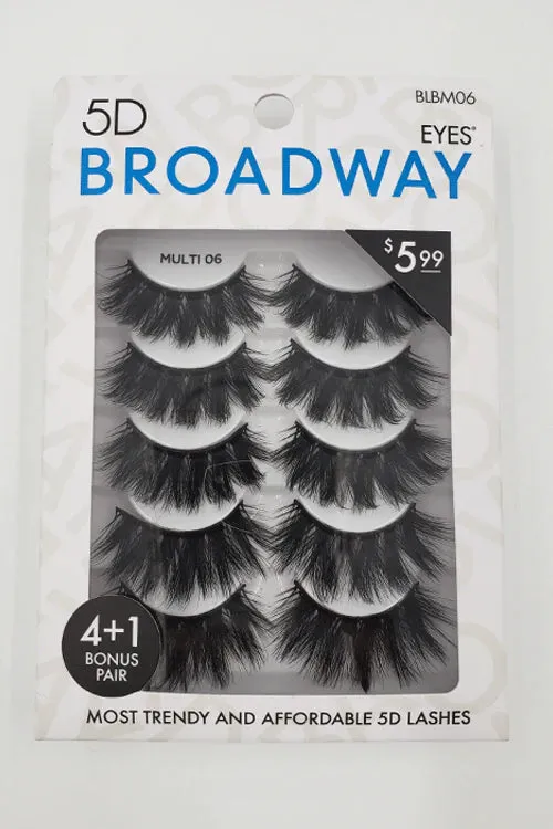 Broadway Eyes 5D Strip Lashes 5 Pair Multipack