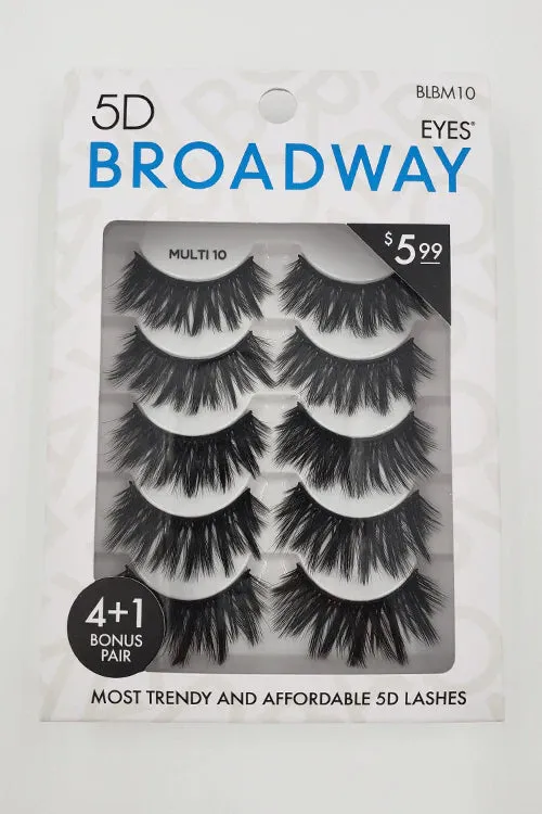 Broadway Eyes 5D Strip Lashes 5 Pair Multipack