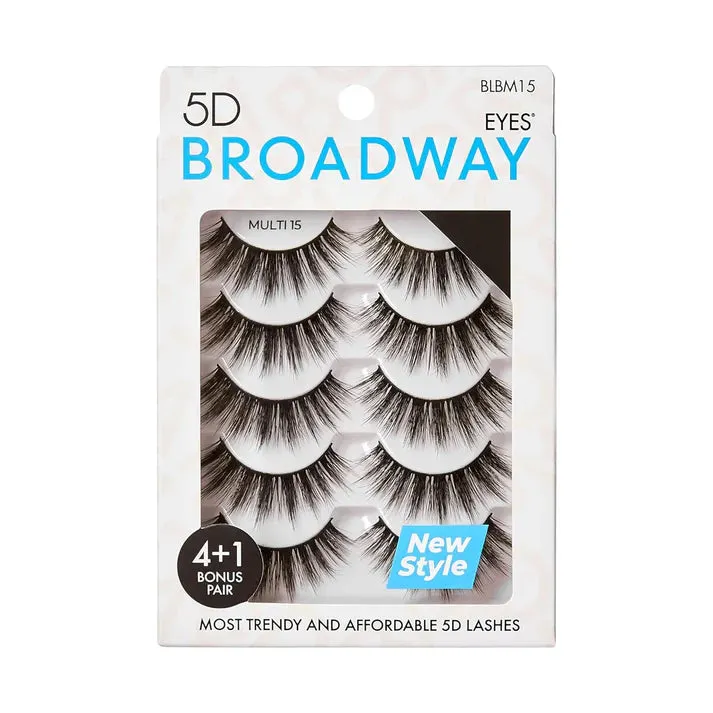 Broadway Eyes 5D Strip Lashes 5 Pair Multipack