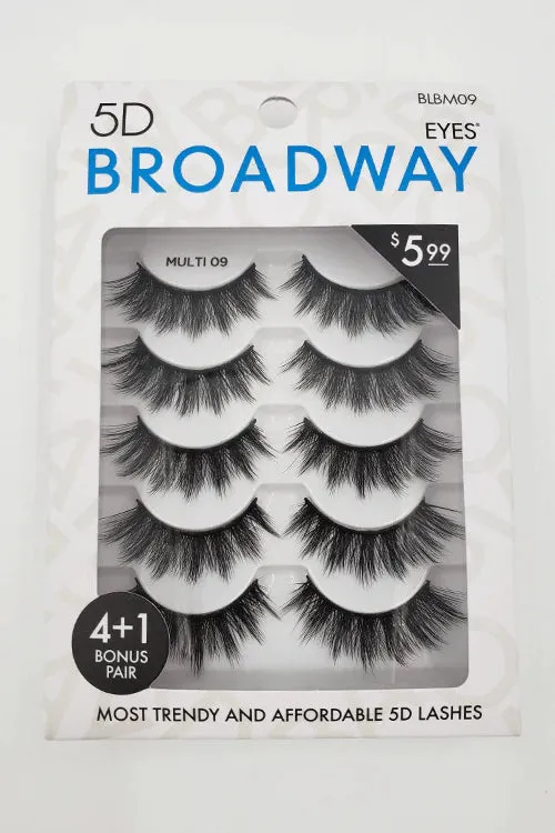 Broadway Eyes 5D Strip Lashes 5 Pair Multipack