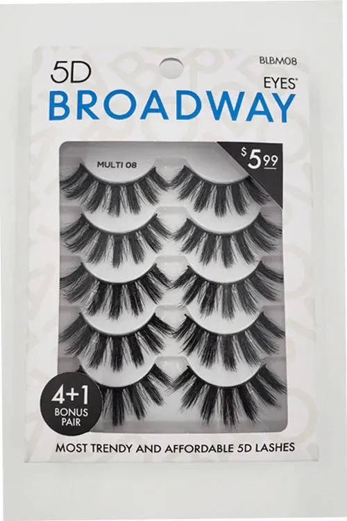 Broadway Eyes 5D Strip Lashes 5 Pair Multipack