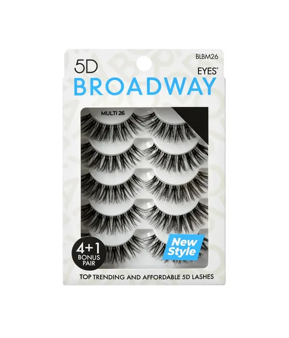 Broadway Eyes 5D Strip Lashes 5 Pair Multipack