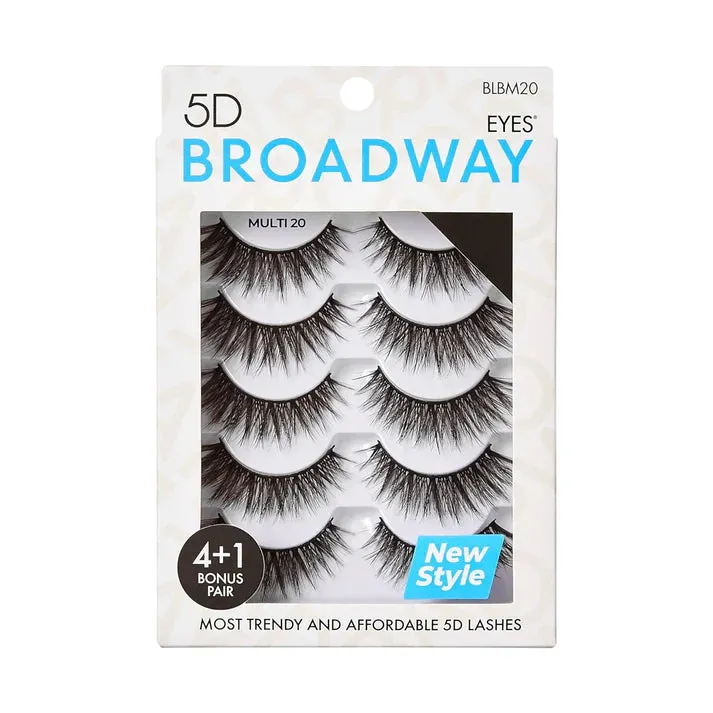 Broadway Eyes 5D Strip Lashes 5 Pair Multipack