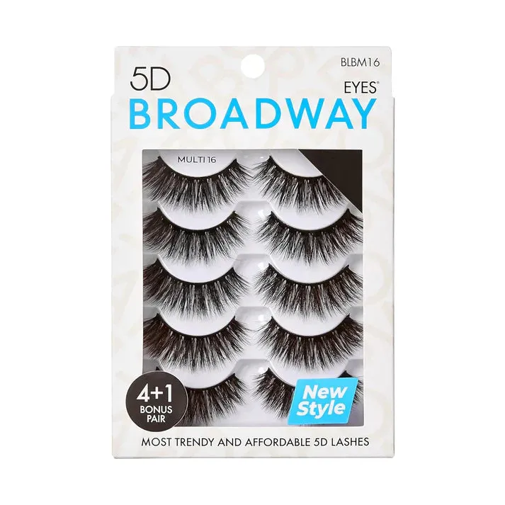 Broadway Eyes 5D Strip Lashes 5 Pair Multipack