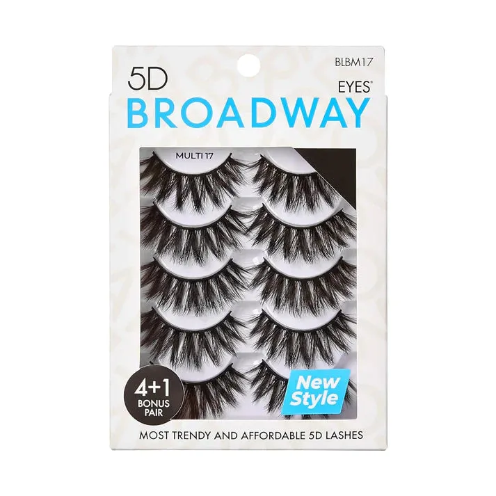 Broadway Eyes 5D Strip Lashes 5 Pair Multipack