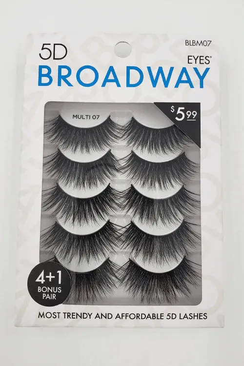 Broadway Eyes 5D Strip Lashes 5 Pair Multipack